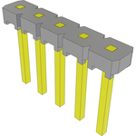 Conn Unshrouded Header HDR 5 POS 2.54mm Solder ST Top Entry Thru-Hole Bulk