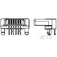 TE Connectivity-917360-6 Connector Headers and PCB Receptacles Conn Wire to Board RCP 6 POS 1.25mm Solder RA Thru-Hole Box/Tray
