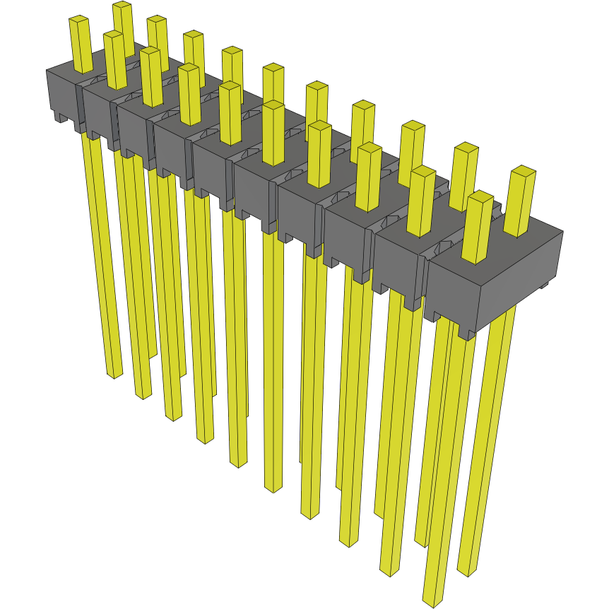 Samtec-MTSW-110-10-G-D-100 连接器插头及 PCB 插座 Conn Unshrouded Header HDR 20 POS 2.54mm Solder ST Top Entry Thru-Hole Bulk