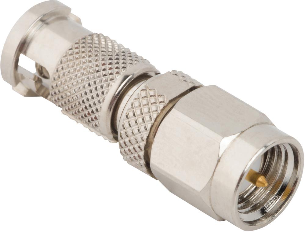 Amphenol RF-APH-HDBNCP-SMAP RF-Steckverbinder Conn HD-BNC-SMA Adapter 0Hz to 6GHz 50Ohm ST PL/PL Gold Bag