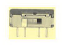 knitter-switch-MMP134-R Interruptor corredizo Switch Slide ON ON ON SP3T Side Slide 0.2A 12VDC 5000Cycles PC Pins Thru-Hole