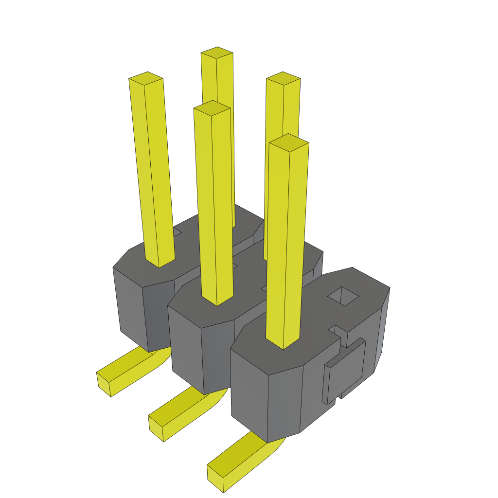 Samtec-TSM-103-01-LM-DV-006 Connector Headers and PCB Receptacles Conn Unshrouded Header HDR 6 POS 2.54mm Solder ST Top Entry SMD Tube