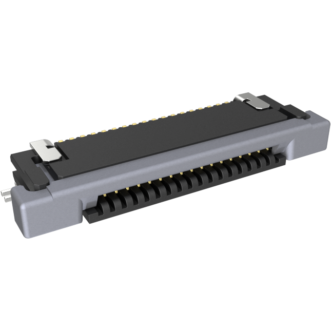 Amphenol Communications Solutions-SFV18R-3STBE1HLF Steckverbinder, FFC-FPC 0.50mm Flex Connector, SFV-R Series, 18 Position, Bottom Side Contact, Side Entry Surface Mount ZIF Connector, Halogen Free, Lead Free with Cable-Lock, Gold Flash