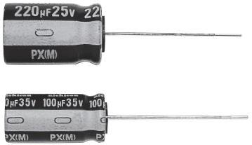 Nichicon-UPX1V220MPD1TD Capacitor Aluminum Electrolytic Cap Aluminum Lytic 22uF 35V 20% (10 X 12.5mm) Radial 5mm 0.336A 20000h 105°C Ammo