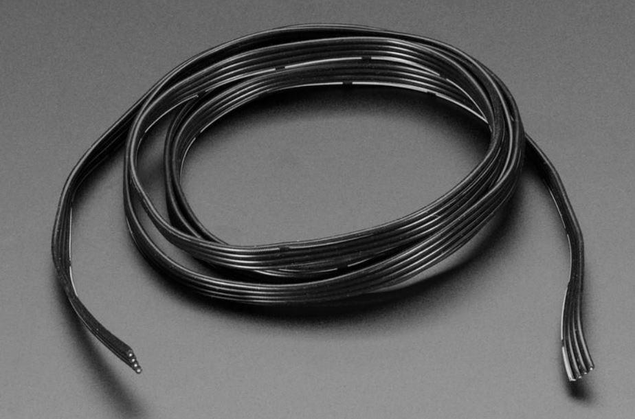 Adafruit Industries-3891 Kabel, Flach Flat Ribbon Cable Polyvinyl Chloride 4Conductors 28AWG 600V 1m