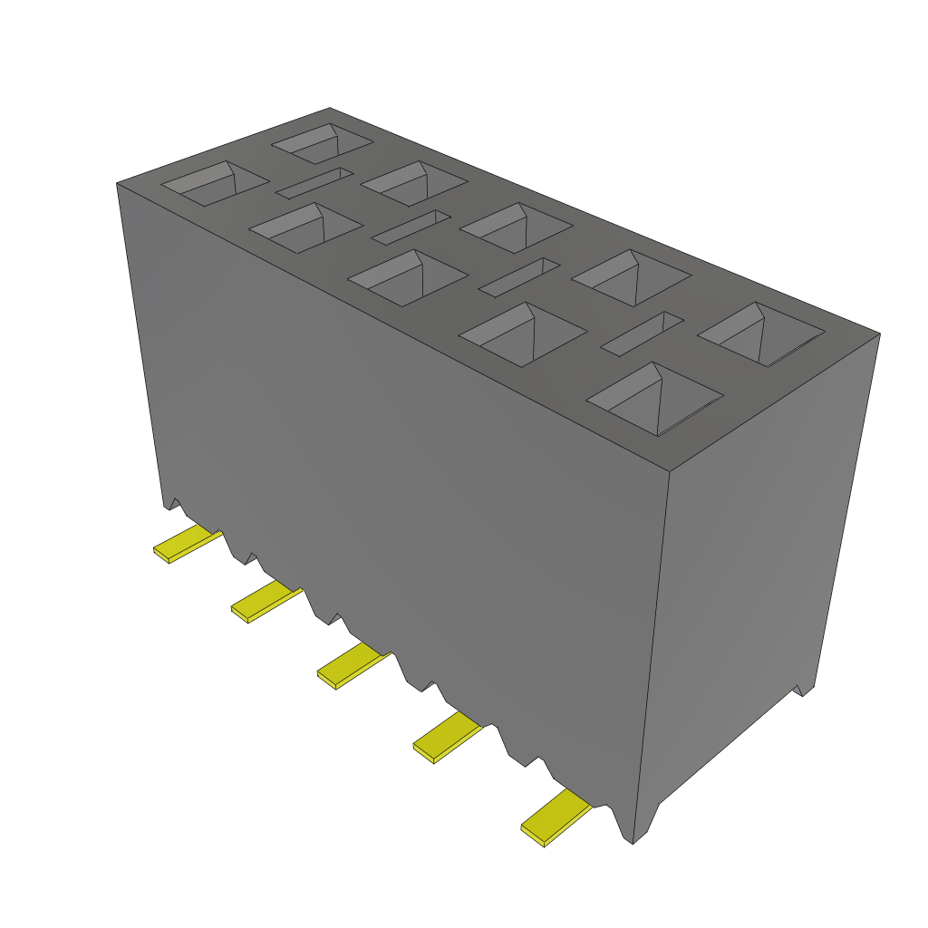Samtec-SSM-105-L-DV-A-K-TR Connector Headers and PCB Receptacles Conn Socket Strip SKT 10 POS 2.54mm Solder ST Top Entry SMD T/R