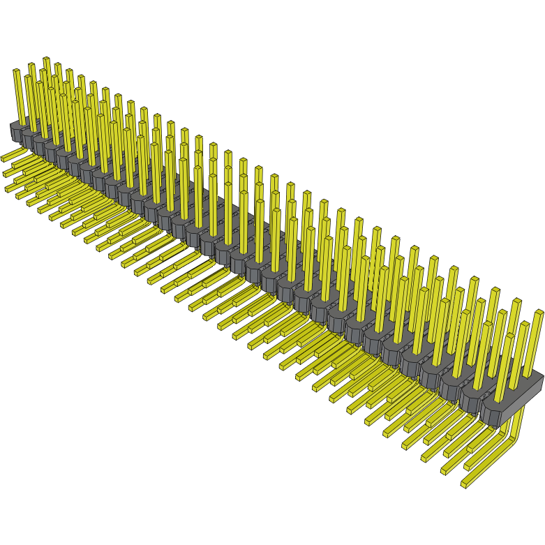Samtec-MTSW-132-22-S-T-330-RA 连接器插头及 PCB 插座 Conn Unshrouded Header HDR 96 POS 2.54mm Solder RA Side Entry Thru-Hole Bulk