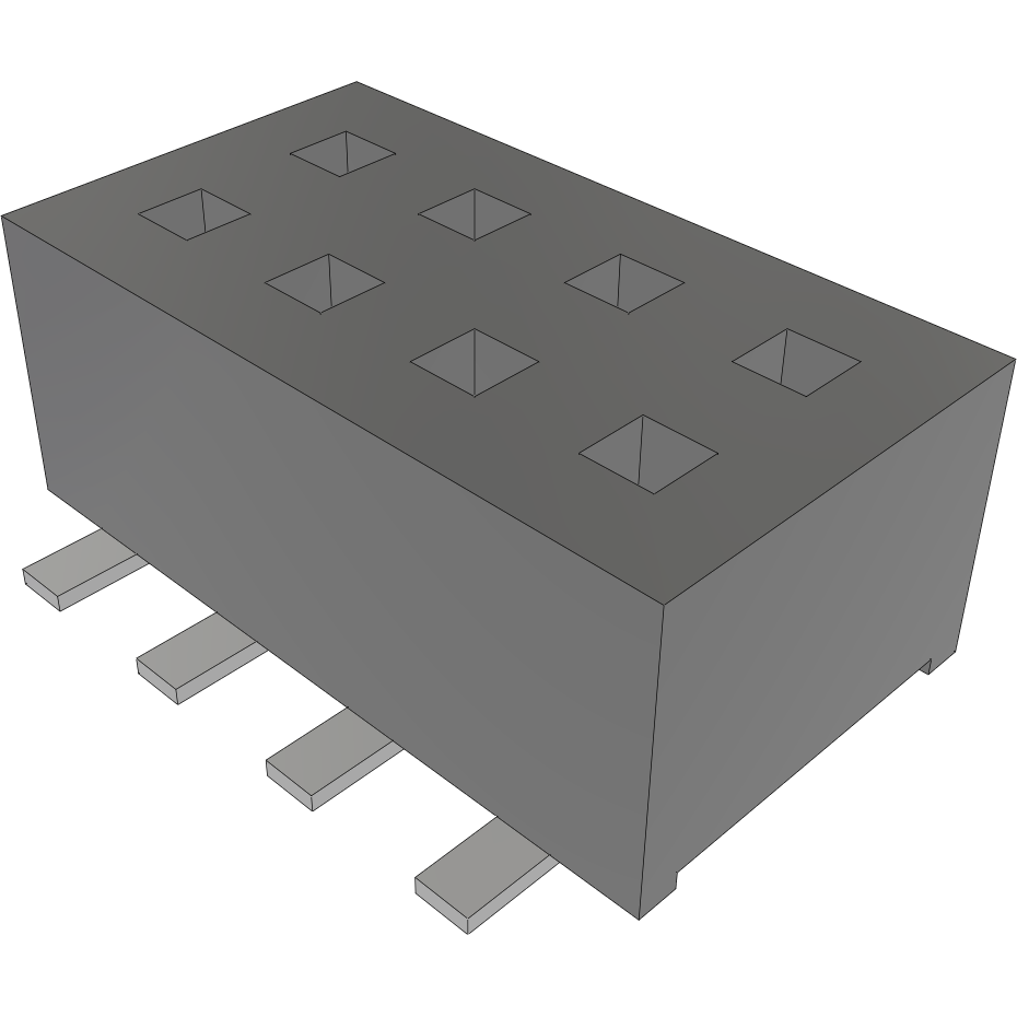 Samtec-CLP-104-02-LTL-D-A-TR Connector Headers and PCB Receptacles Conn Socket Strip SKT 8 POS 1.27mm Solder ST Top Entry SMD TIGER CLAW™ T/R