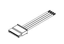 Molex-0887511411 Cable Assembly DC Power 1.27mm Pitch Serial ATA Power-to-pigtail Cable Assembly, Crimping Type, 1.50m Length, 0.76um Gold (Au), 5V+12V