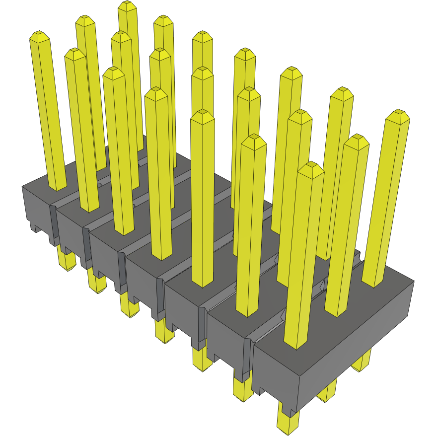Samtec-TSW-107-14-G-T Connector Headers and PCB Receptacles Conn Unshrouded Header HDR 21 POS 2.54mm Solder ST Top Entry Thru-Hole Bulk