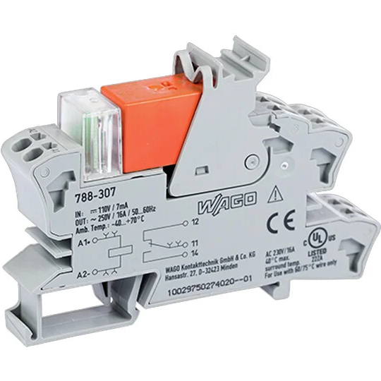 WAGO-788-307 Relays Other Relay socket with miniature switching relay, for DIN 35 rail