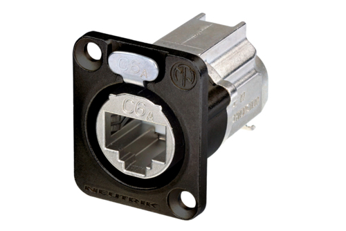 Neutrik Group-NE8FDX-Y6-B Connettore telefono e telecomunicazione Conn RJ-45 F 8 POS IDT ST Panel Mount 8 Terminal 1 Port Cat 6a