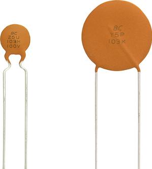 Vishay-D103M43Z5UL6TE6R Strato singolo in ceramica del condensatore Cap Ceramic 0.01uF 500V Z5U 20%( 11 X 4mm) Radial Disc 6.4mm 85°C T/R