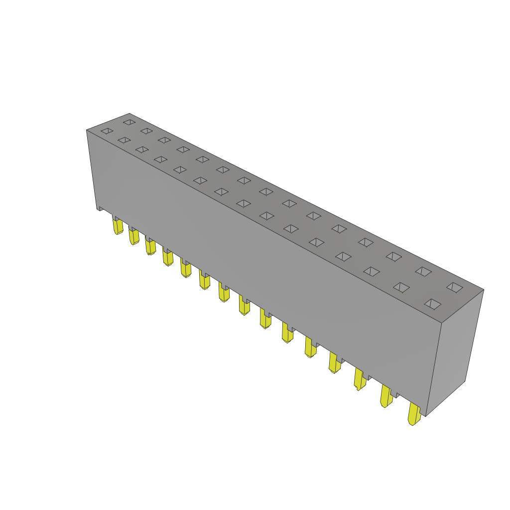 Samtec-SSQ-115-21-S-D Connector Headers and PCB Receptacles Conn Socket Strip SKT 30 POS 2.54mm Solder ST Top Entry Thru-Hole Bulk