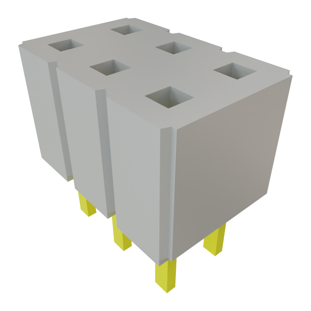 Samtec-MTSW-103-07-L-D-215 Piastre connettori e prese PCB Conn Unshrouded Header HDR 6 POS 2.54mm Solder ST Top Entry Thru-Hole Bulk
