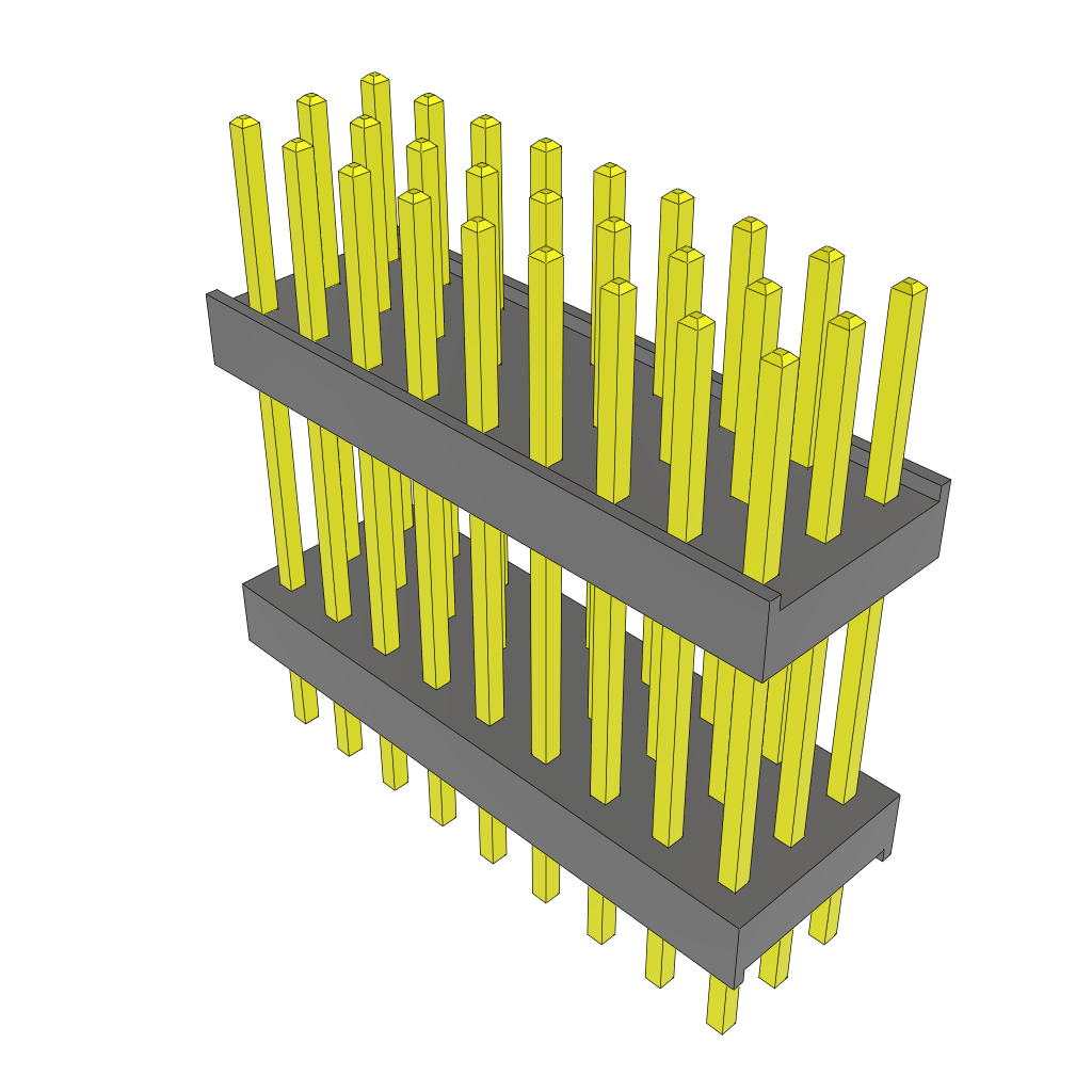 Samtec-ZW-09-11-G-T-550-150 Connector Headers and PCB Receptacles Conn Board Stacker HDR 27 POS 2.54mm Solder ST Top Entry Thru-Hole Bulk