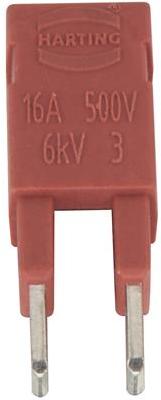 HARTING-09330009820 Steckverbinderbrücken und Shunts Conn Plug-In Jumper M 2 POS 4.6mm ST