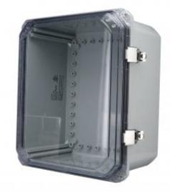 Bud Industries-DPH-28714-C  Light Gray Polycarbonate Bracket Mount Heavy Duty NEMA 6P/IP68 Hinged Cover PC Enclosure