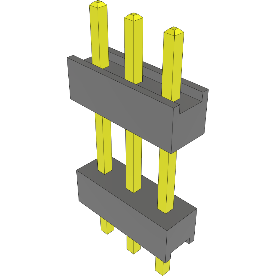 Samtec-DW-03-15-G-S-400 Connector Headers and PCB Receptacles Conn Board Stacker HDR 3 POS 2.54mm Solder ST Top Entry Thru-Hole Bulk