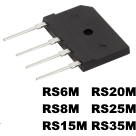Rectron-RS2504M Brückengleichrichter Diode Rectifier Bridge Single 400V 25A 4-Pin RS-25M