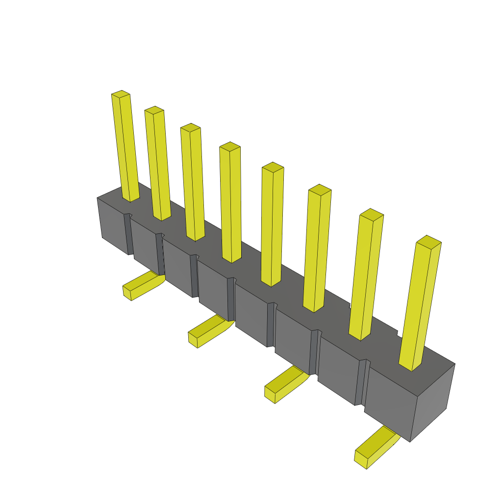 Samtec-TSM-108-01-L-SV 连接器插头及 PCB 插座 Conn Unshrouded Header HDR 8 POS 2.54mm Solder ST Top Entry SMD Tube