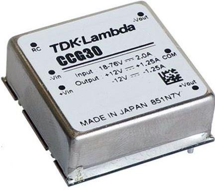 TDK-Lambda Americas-CCG304812D DC/DC-Wandler und Spannungsreglermodul Module DC-DC 48VIN 2-OUT -12V/12V -1.25A/1.25A 30W 6-Pin