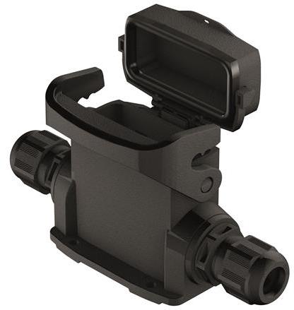 HARTING-19461100292 Steckverbinderzubehör Connector Accessories Surface Mounted Housing Right Angle Polyamide Han-Eco®