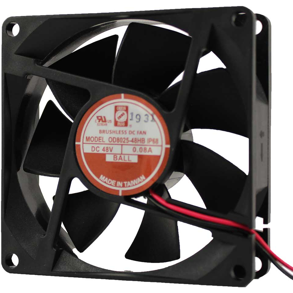 ORION FANS-OD8025-12HBIP68 Gebläse und Lüfter DC Fan Axial Ball Bearing 12V 8V to 13.8V 40CFM 33dB 80 X 80 X 25mm High Speed