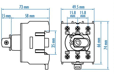 Altech Corporation-KU316N Andere Schalter Electromechanical Switch 3P Disconnect Switch 16A
