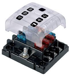 BEP Marine-ATC-6W/B Fuse Accessories ATC Six Way Fuse Holder Screw Terminals with Cover and Link