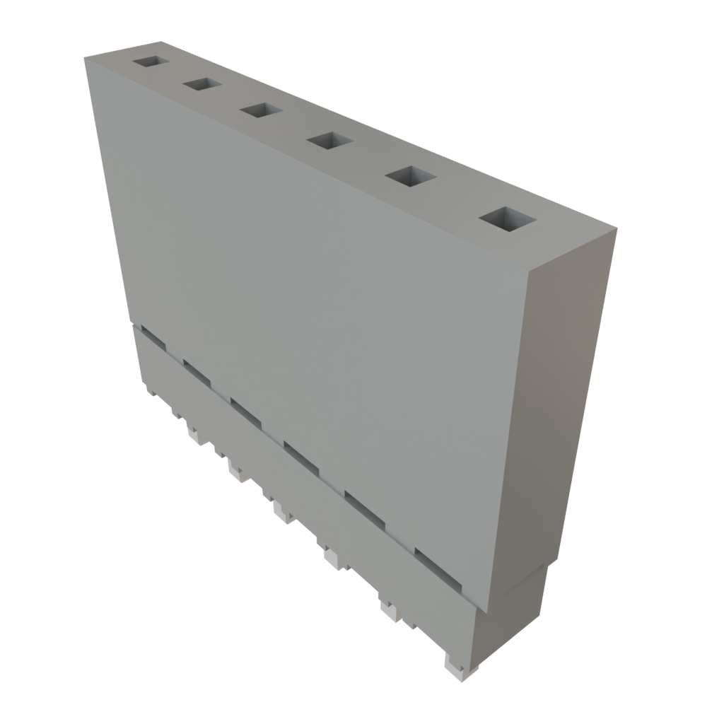 Samtec-ESQ-106-12-T-S Steckverbinderleisten und Leiterplattenbuchsen Conn Elevated Socket SKT 6 POS 2.54mm Solder ST Top Entry Thru-Hole Tube