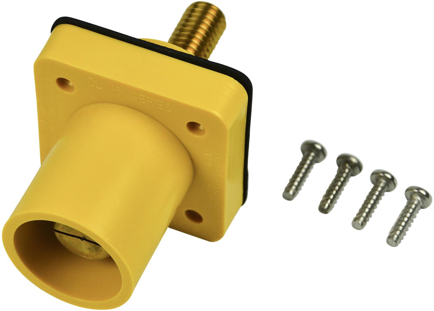 Marinco-CL40MRSB-H Steckverbinder CL Series Panel Mount Inlet (400A / 600V) 1.125 Threaded Stud Male - Yellow (H)