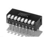 Switch DIP OFF ON SPST 4 Flush Slide 0.03A 30VDC PC Pins 5000Cycles 2.54mm Thru-Hole