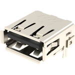 Amphenol Communications Solutions-GSB12121HP1HR Connector USB Conn USB 2.0 Type A RCP 4 POS 2.5mm/2mm Solder RA Thru-Hole 4 Terminal 1 Port T/R