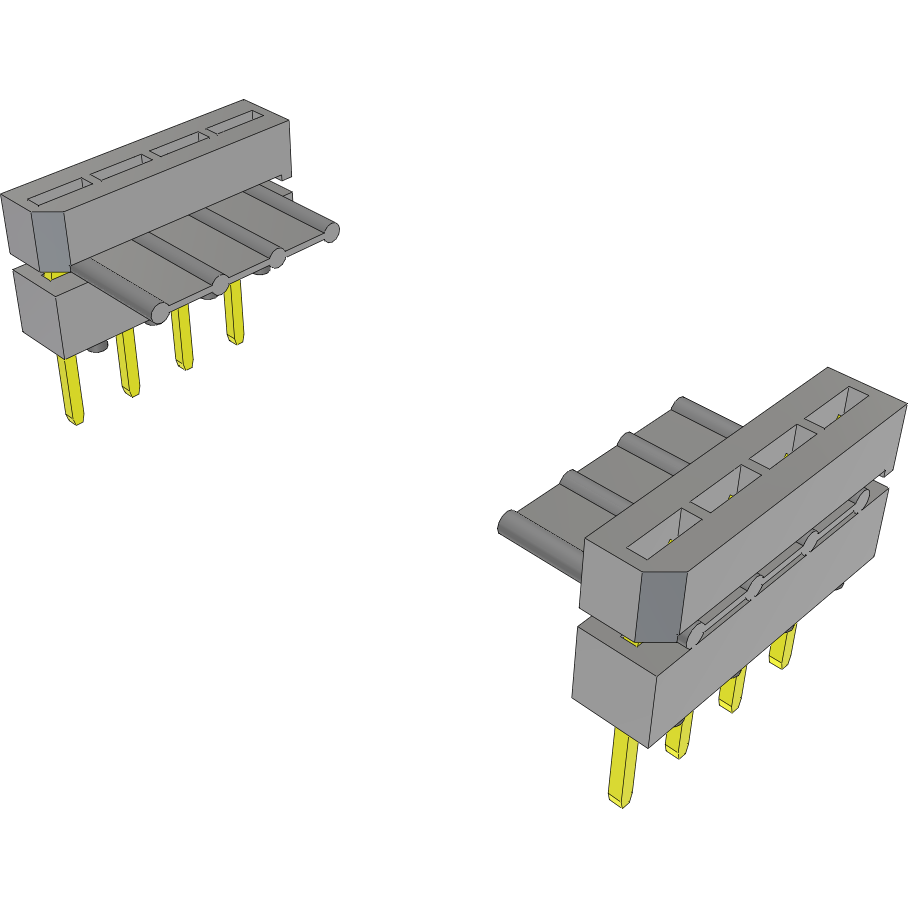 Samtec-IDMS-04-D-02.00-G Flachband Kabelbaugruppen Cable Assembly 0.05m 28AWG 2.54mm 4 to 4 POS IDC Connector to IDC Connector M-M