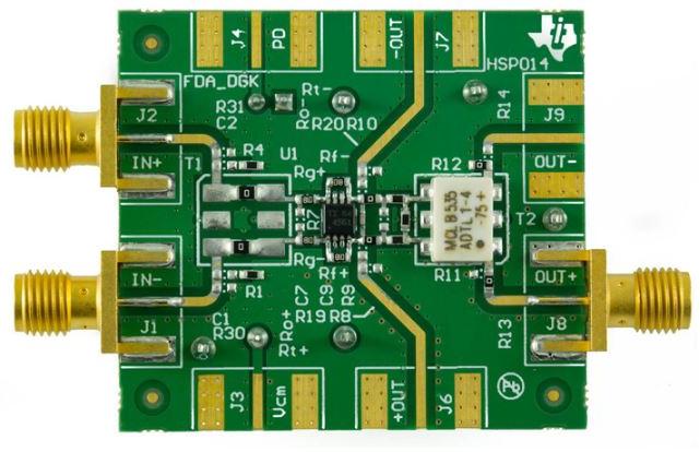 Texas Instruments-THS4561DGKEVM Cartes et kits de développement de circuit intégré d'amplificateur THS4561 OP Amp Evaluation Board