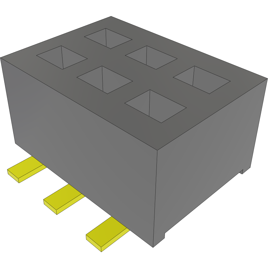 Samtec-CLP-103-02-H-D-BE-A-TR Cabezales del conector y receptáculos PCB Conn Socket Strip SKT 6 POS 1.27mm Solder ST Bottom Entry SMD TIGER CLAW™ T/R