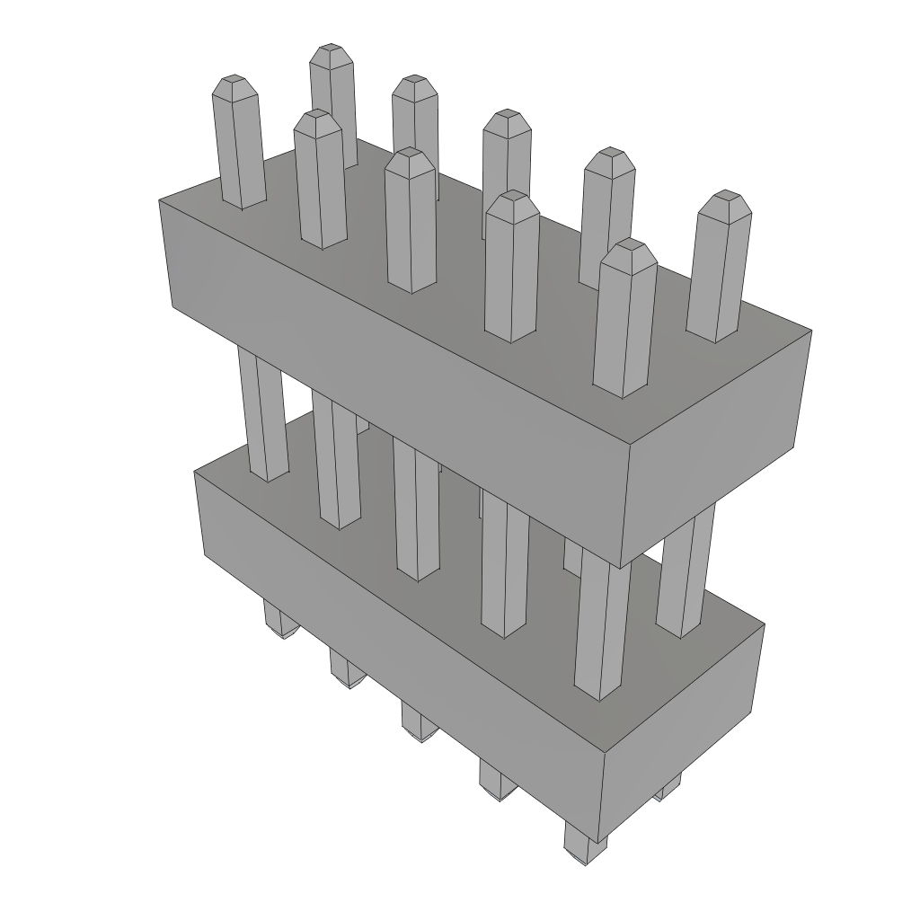 Samtec-TW-05-09-T-D-295-080 Piastre connettori e prese PCB Conn Board Stacker HDR 10 POS 2mm Solder ST Top Entry Thru-Hole Bulk