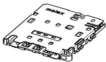 Molex-1042440631 Conector de borde de tarjeta Socket 6P, 1.45H, Bar-Push W-Dt And Tray Type