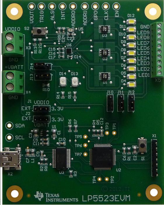 Texas Instruments-LP5523EVM/NOPB Herramientas y kits de desarrollo LP5523 LED Driver Evaluation Board