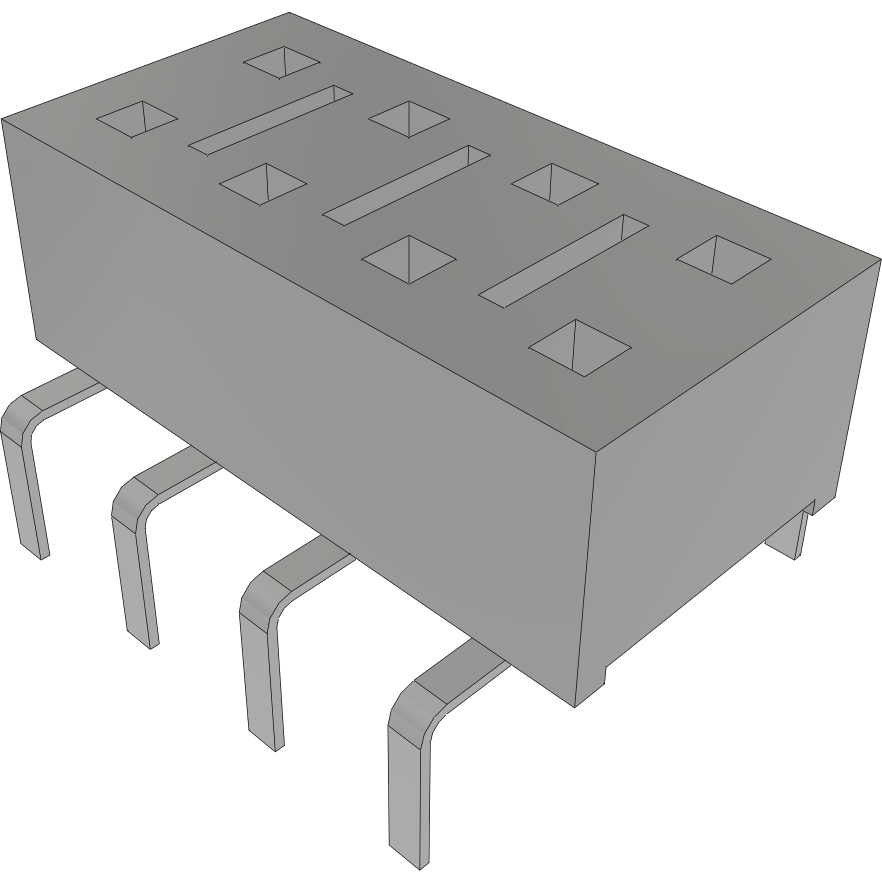 Samtec-HLE-104-02-L-DV-PE Steckverbinderleisten und Leiterplattenbuchsen Conn Socket Strip SKT 8 POS 2.54mm Solder ST Thru-Hole Tube