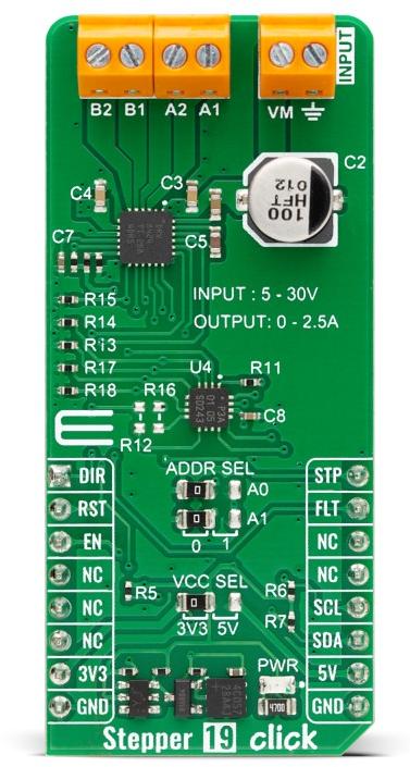 MikroElektronika-MIKROE-6034 Energiemanagement, Entwicklungsplatinen und -kits DRV8424 Motion Motor Control Click Board