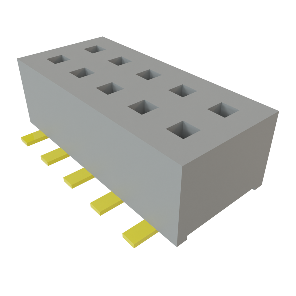 Samtec-CLP-105-02-G-D-A Piastre connettori e prese PCB Conn Socket Strip SKT 10 POS 1.27mm Solder ST Top Entry SMD TIGER CLAW™ Tube
