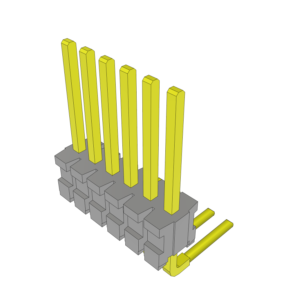 Samtec-TMS-106-01-G-S-RA Cabezales del conector y receptáculos PCB Conn Unshrouded Header HDR 6 POS 1.27mm Solder RA Side Entry Thru-Hole Bulk