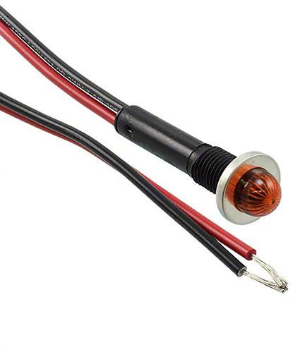 Visual Communications-6011M3 Panel Mount Indicators Panel Mount Indicator Round 0.380" Neon 250V Wire AMB NEMA