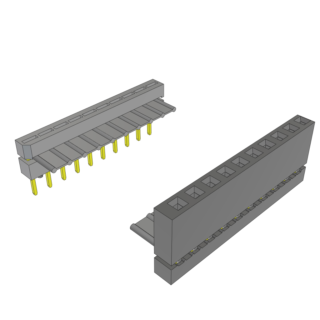 Samtec-IDMS-10-T-02.00-R Montaje de cables de cinta/plano Cable Assembly 0.05m 28AWG 2.54mm 10 to 10 POS IDC Connector to IDC Connector F-M Clamshell