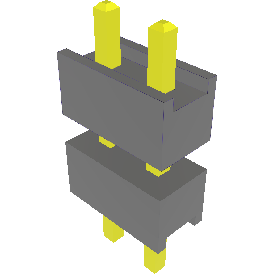 Samtec-DW-02-07-G-S-250 Connector Headers and PCB Receptacles Conn Board Stacker HDR 2 POS 2.54mm Solder ST Top Entry Thru-Hole Bulk