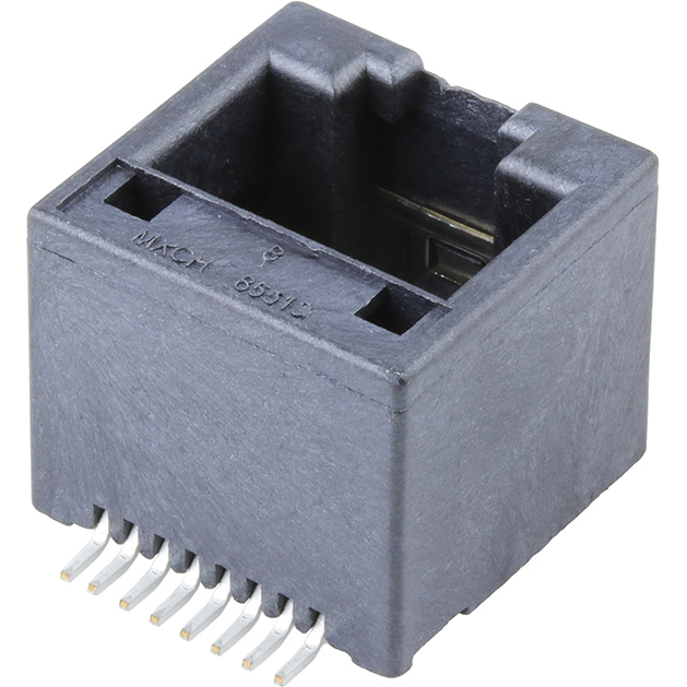 Molex-0855135013 电话及电信连接器 Conn RJ-45 F 8 POS 1.27mm Solder ST SMD 8 Terminal 1 Port Cat 3 T/R