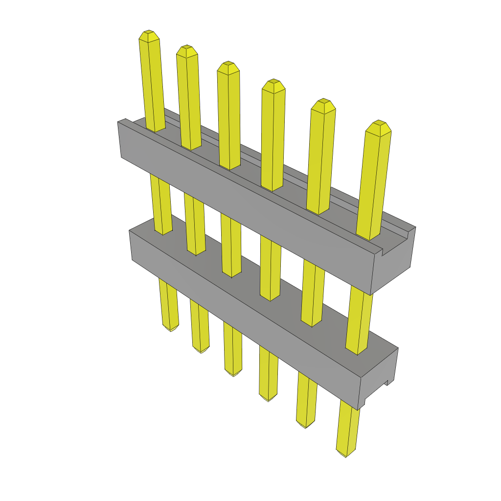 Samtec-TW-06-03-L-S-250-150 Steckverbinderleisten und Leiterplattenbuchsen Conn Board Stacker HDR 6 POS 2mm Solder ST Top Entry Thru-Hole Bulk