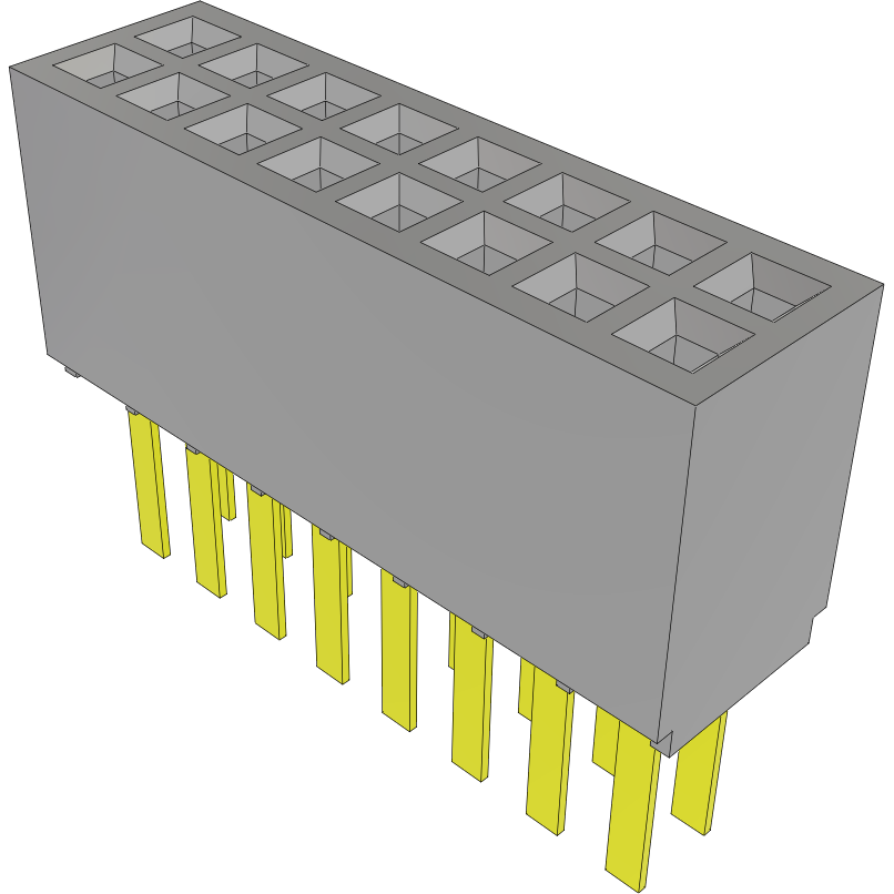 Samtec-SFMC-108-L1-S-D Connector Headers and PCB Receptacles Conn Socket Strip SKT 16 POS 1.27mm Solder ST Top Entry Thru-Hole Tube